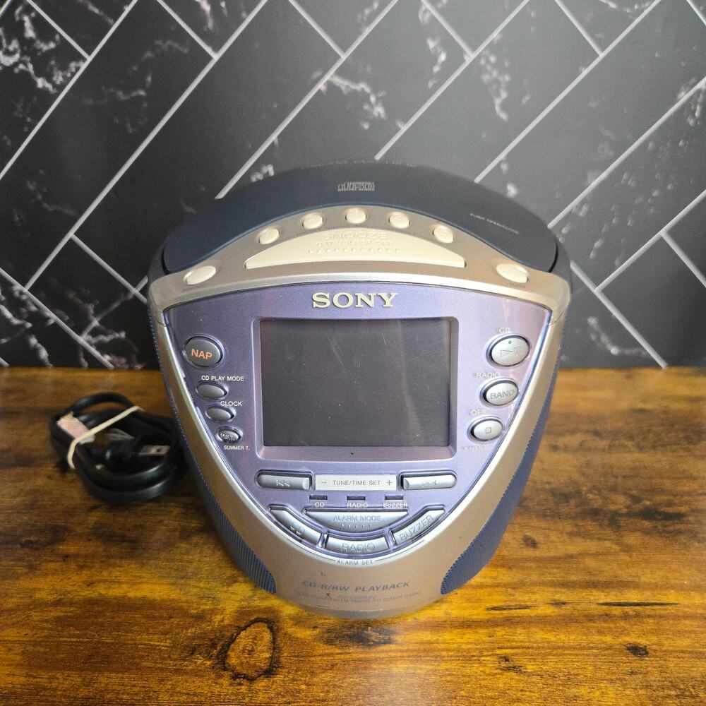 Sony Dream Machine ICF-CD853V CD Clock Radio AM/FM Weather Tested Working